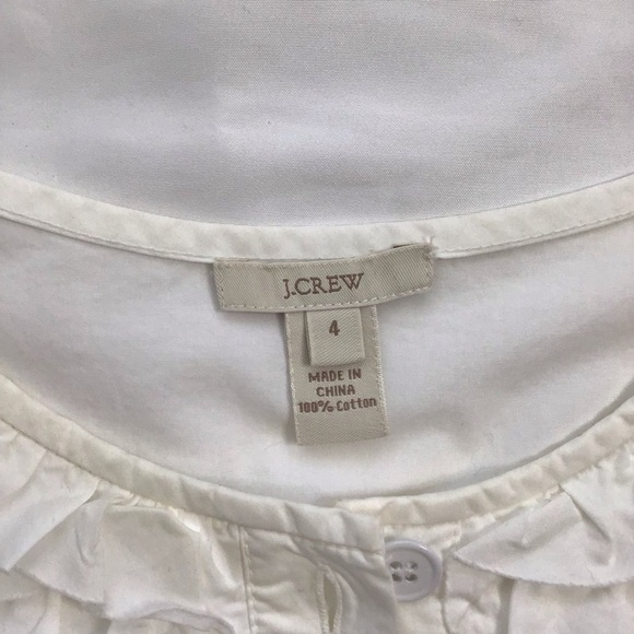 J. Crew Women Classic White Tiered Ruffled Scoop Neck Mini Summer Dress Size 4 - Picture 9 of 9